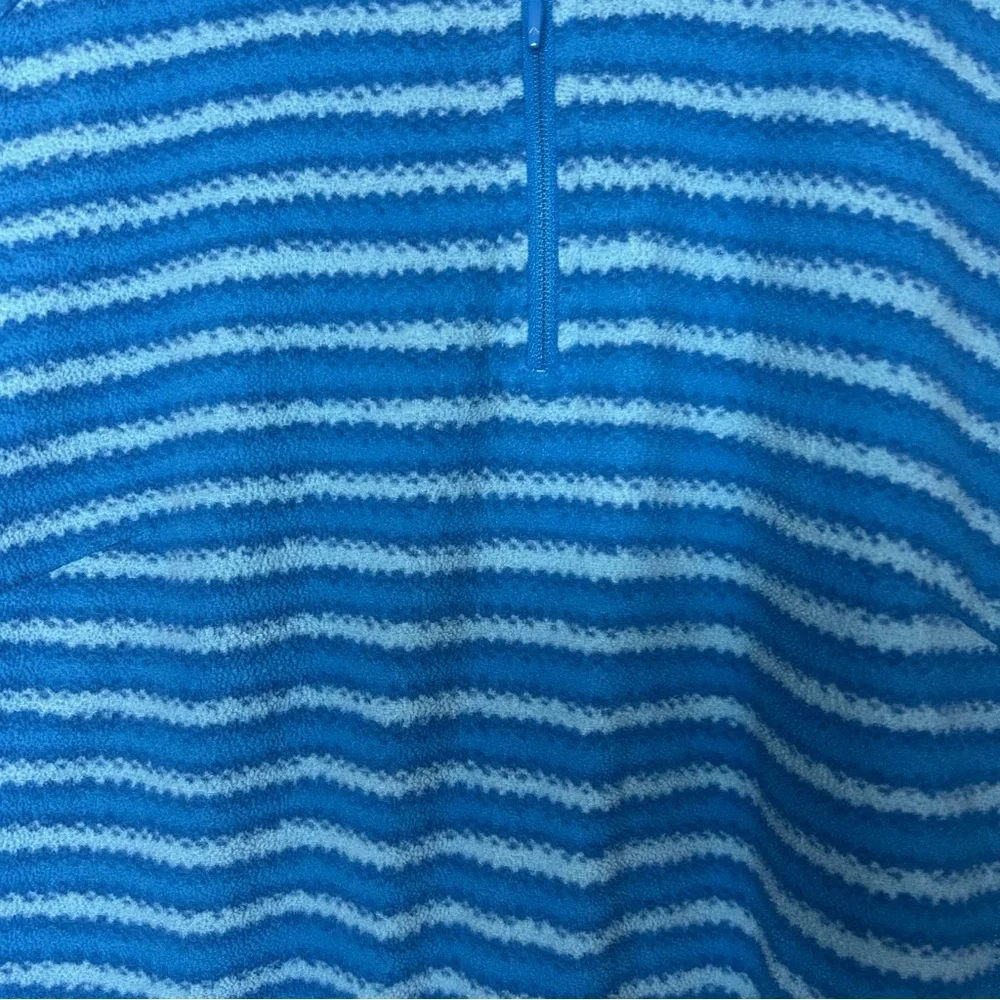 Columbia Blue Striped 1/4 Zip Pullover Lightweight Fleece Women L